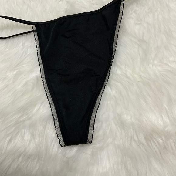 Victoria's Secret V-String Thong Black Bling Butterfly Charm - Picture 3 of 7